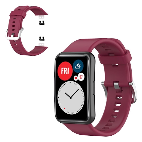 Huawei Watch Fit silikone rem - vinrød Red