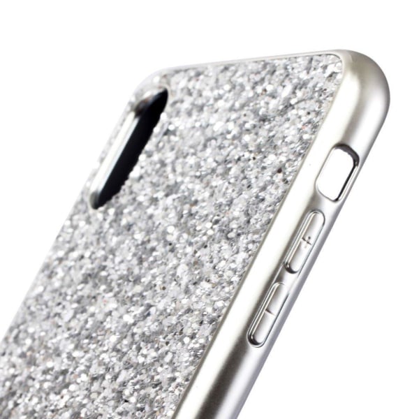 Glitter iPhone Xs Max skal - Silver/Grå Silvergrå