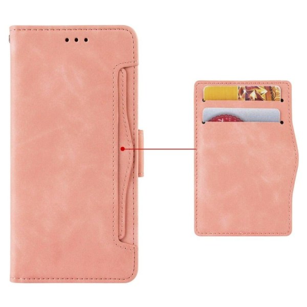 Stilfuldt Læder Etui med Pung til Xiaomi Poco M4 5G - Lyserød Pink