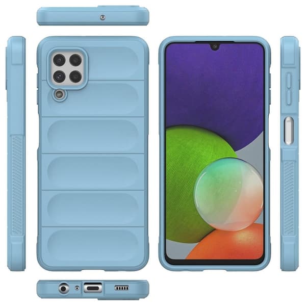 Mjukt greppformat Samsung Galaxy A22 4G skal - Blå Blå