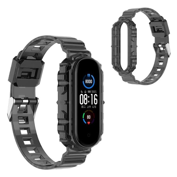 Xiaomi Mi Band 6 / 5 kirkas tyyli kellonauha - Musta Black
