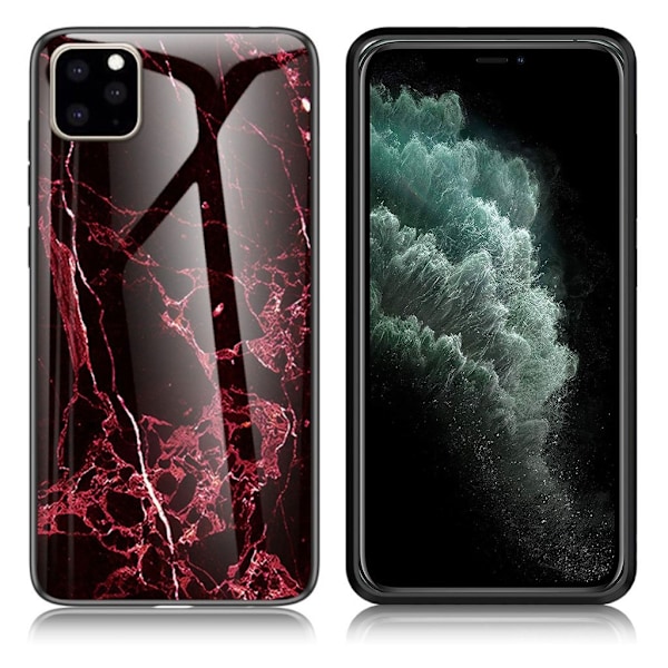 Fantasy Marmor iPhone 11 Pro Max skal - Röd Röd