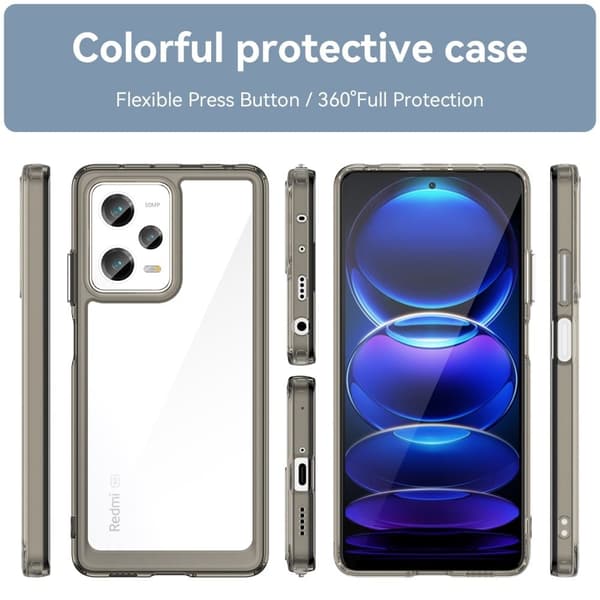 Xiaomi Redmi Note 12 Pro / Xiaomi Redmi Note 12 Pro Speed / Xiaomi Poco X5 Pro älykäs akryylikansi - Läpinäkyvä Harmaa Silver grey