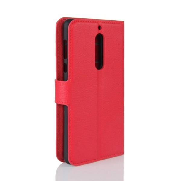 Nokia 5 Beskyttende læder etui - Rød Red