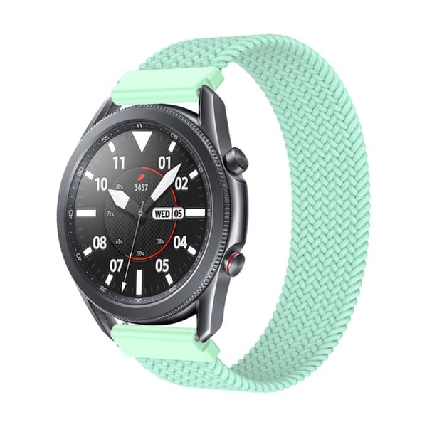 Klockarmband i nylon med elastisk fläta för Samsung Galaxy Watch 4 - Böngrön Storlek: S Grön