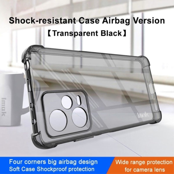 IMAK Airbag Cover for Xiaomi Redmi Note 12 Pro Plus - Läpinäkyvä Musta Black