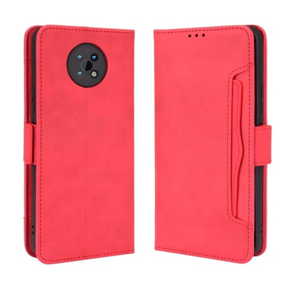 Modern-styled Leather Wallet Suojakotelo For Nokia G50 - Punaine Red