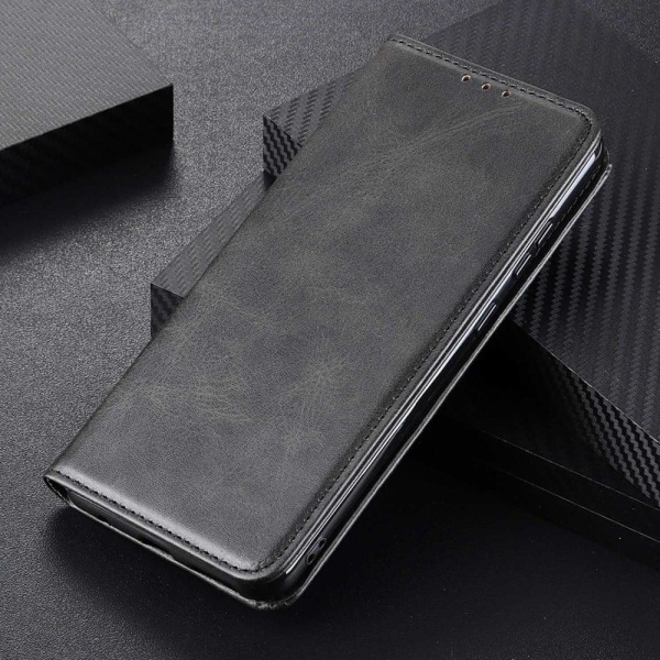 Äkta läder OnePlus 10R / OnePlus Ace fodral - Svart Svart