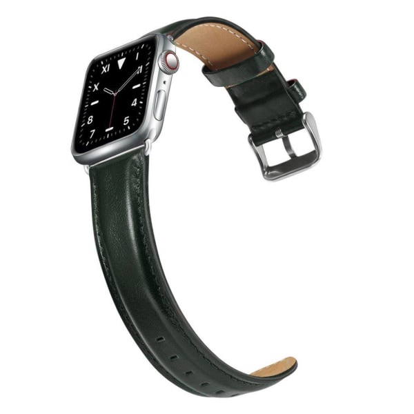 Apple Watch Series 6 / 5 44mm aito nahkanauha - Vihreä Green