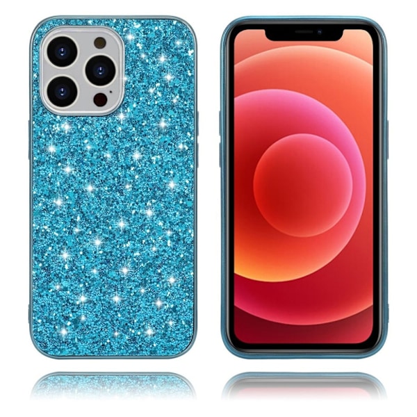 Glitter etui til iPhone 13 Pro - Blå Blue
