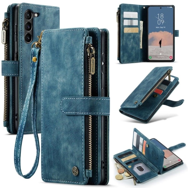 Rymligt Samsung Galaxy S23 Plus fodral med plånbok - Blå Blå
