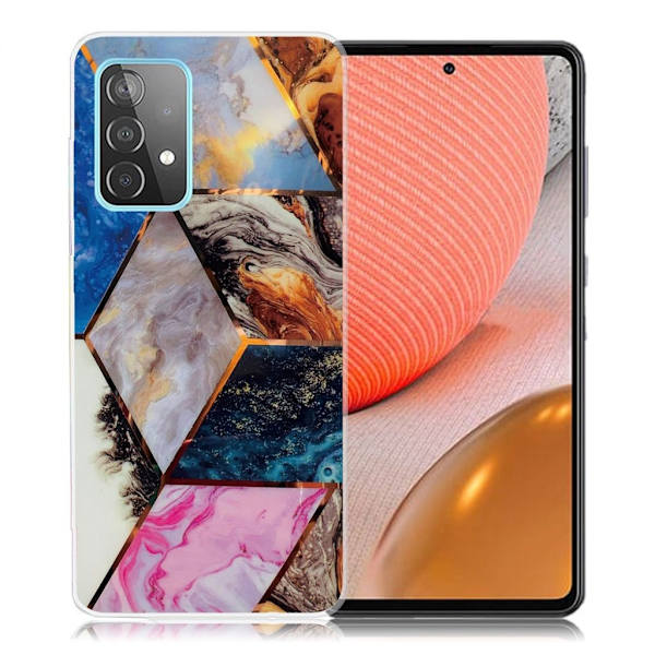 Marble Samsung Galaxy A72 5G Etui - Vibrant Marble Diamond Multicolor