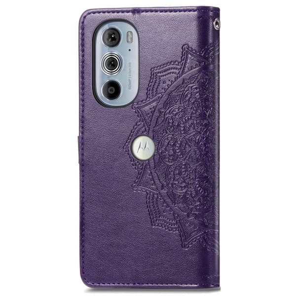 Mandala Motorola Edge 30 Pro Flippetui - Lilla Purple