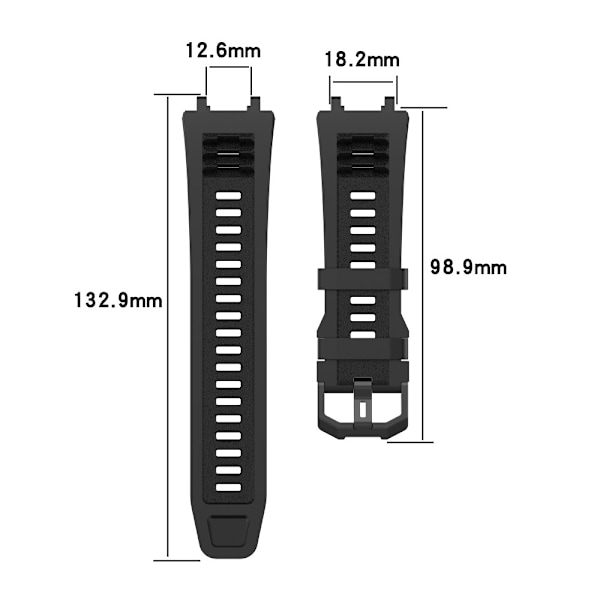 Amazfit T-Rex 2 silikoneurrem med værktøj - Sort Black