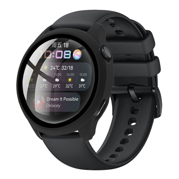 Huawei Watch 3 enkel ramme + hærdet glas - Sort Black