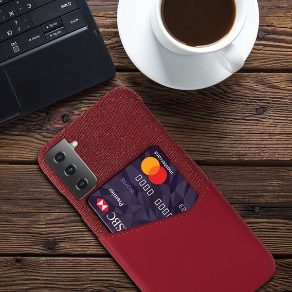 Bofink Samsung Galaxy S21 Plus Card Deksel - Rød Red