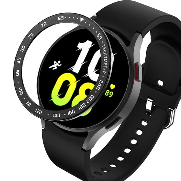 Samsung Galaxy Watch 5 (44mm) urkrans - Sort Ring Med Hvide Bogstaver Black