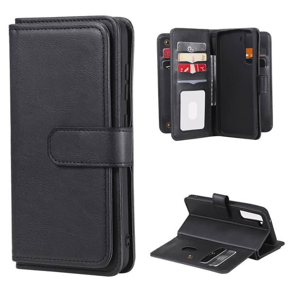 Samsung Galaxy S21 FE etui med pung / 10 kortpladser – Sort Black