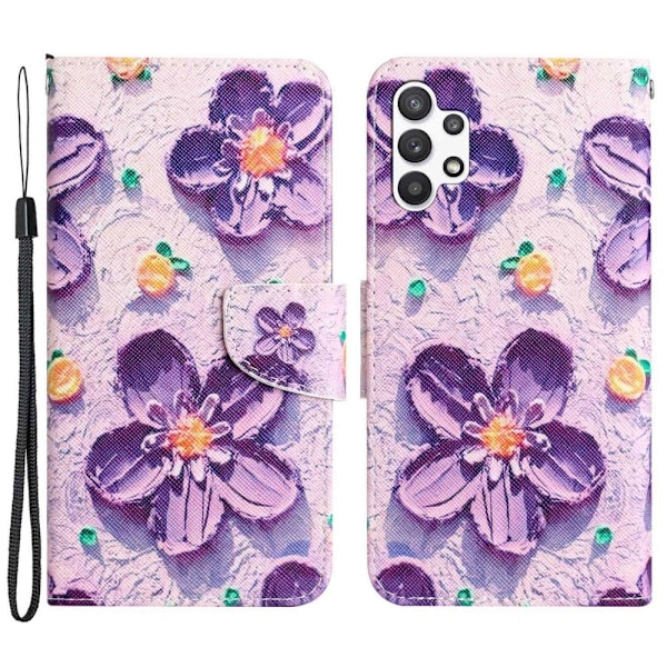 Wonderland Samsung Galaxy M32 5G / A32 5g Läppäkotelo - Violetti Flower Purple