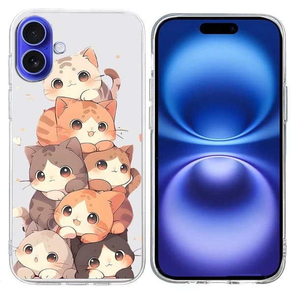Vibe iPhone 16 skal - Flera Kattungar Brun