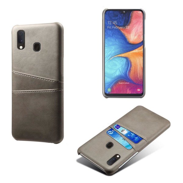 Dual Card Samsung Galaxy A20e cover - Grå Silver grey