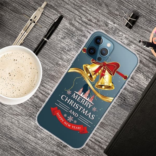 Juleveske til iPhone 14 Pro - Gullklokke Gold