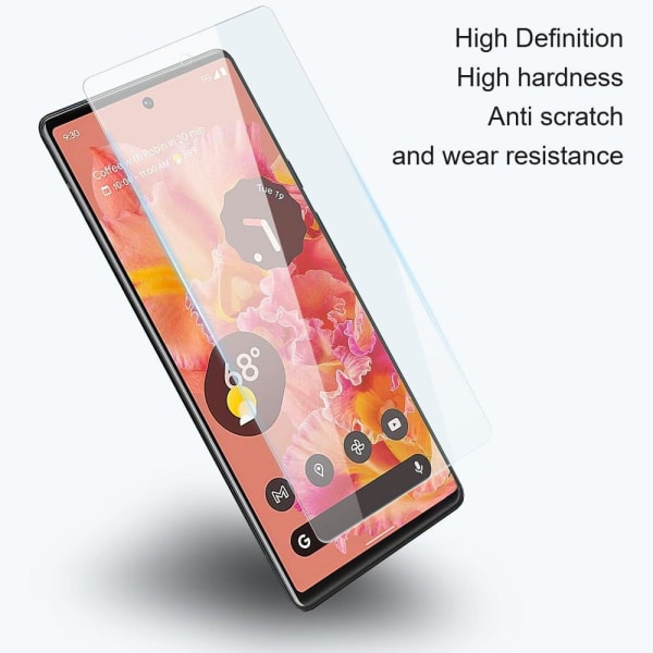 AMORUS skærmbeskytter af hærdet glas med buet kant til Google Pixel 6a Transparent