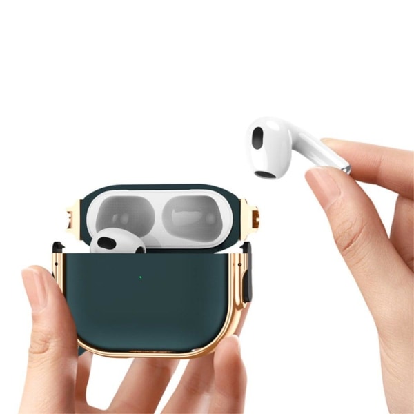 AirPods 3 galvaniseringsetui med ringspænde - Guld / Sort Gold