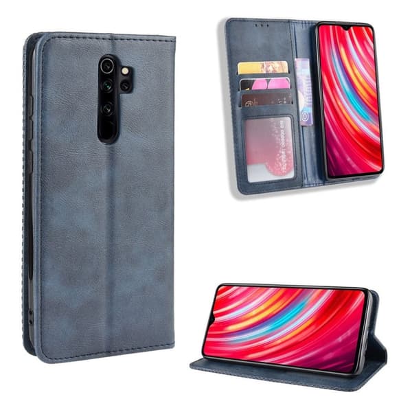 Bofink Vintage Xiaomi Redmi Note 8 Pro leather etui - Blå Brown