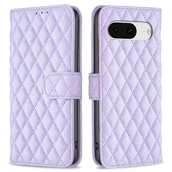 Rhombus mat Google Pixel 8 flip etui - Lilla Purple