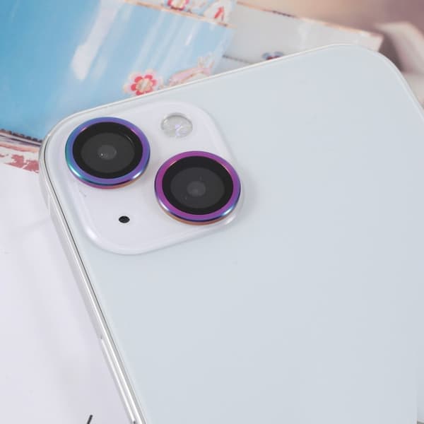 2 st iPhone 13 Mini AGC kameralinsskydd av härdat glas - Lila Lila