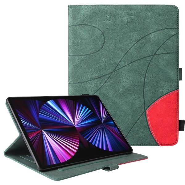 iPad Pro 12.9 (2021) / (2020) / (2018) KT dual color leather fli Grön