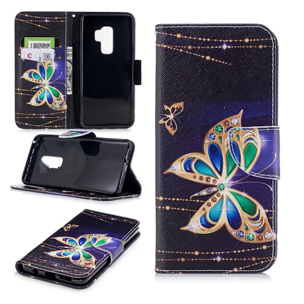 Butterfly läder Samsung Galaxy S9 Plus fodral - Flerfärgad multifärg