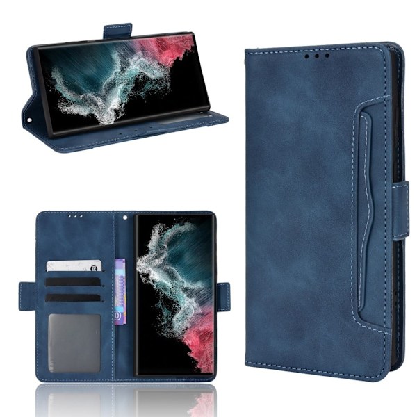 Bofink Vintage Samsung Galaxy S22 Ultra Læder Etui - Blå Blue