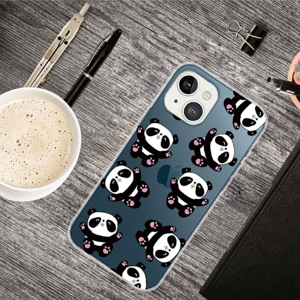 iPhone 14 6.1 tommer Ultra Slim Phone Case Pattern Printing Design Soft Flexible IMD Cell Phone Shell Cover - Sort Black