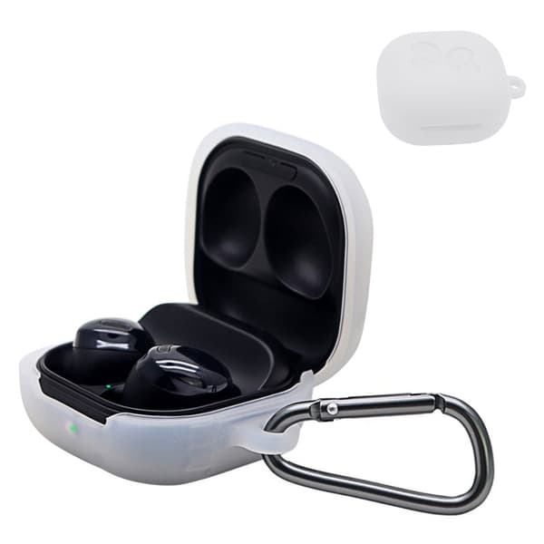 Samsung Galaxy Buds Pro silikoneetui med spænde - Hvid White