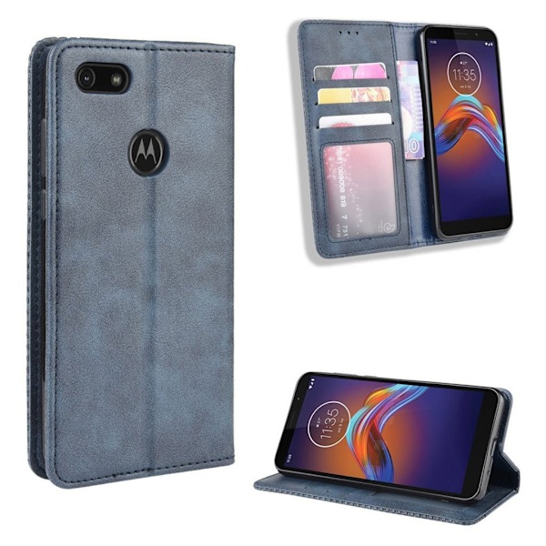 Bofink Vintage Motorola Moto E6 Play etui – Blå Blue