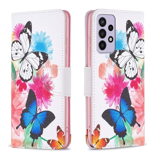 Wonderland Samsung Galaxy A73 Flippetui - To Sommerfugler Multicolor
