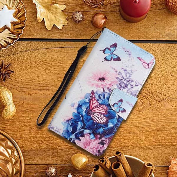 Wonderland Samsung Galaxy A15 flip etui - Lilla Sommerfugle Blue