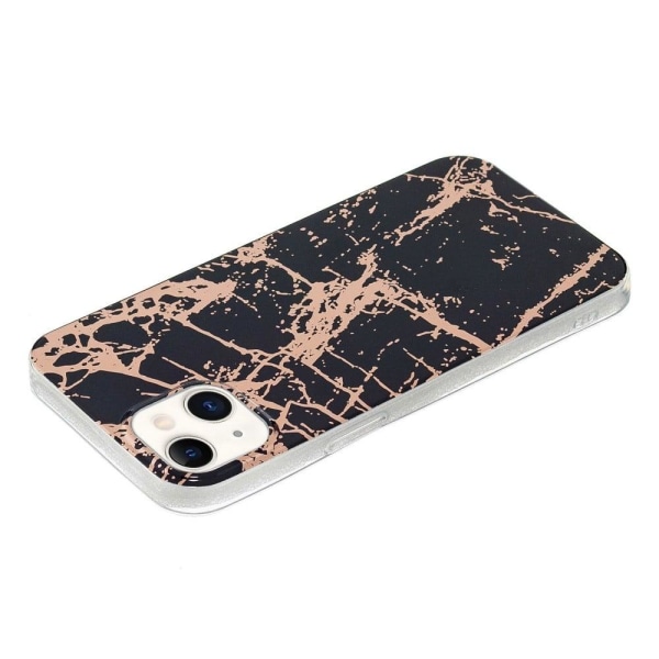 Marble iPhone 14 Plus Suojakotelo - Musta / Kulta Black