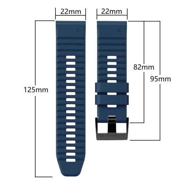 22 mm klockarmband i silikon för Garmin- och Corosklockor - Röd / Svart Röd