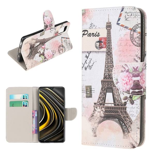 Wonderland Xiaomi Poco M3 Flippetui - Eiffel Tower Multicolor