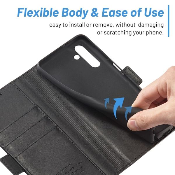 LC.IMEEKE Samsung Galaxy A14 Flip Etui - Sort Black