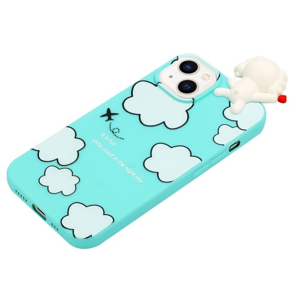 Cute 3D iPhone 14 skal - Blå Blå