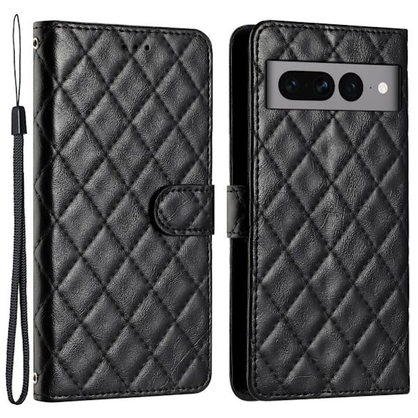 Funktionelt Google Pixel 7 Pro rombe etui med pung Black