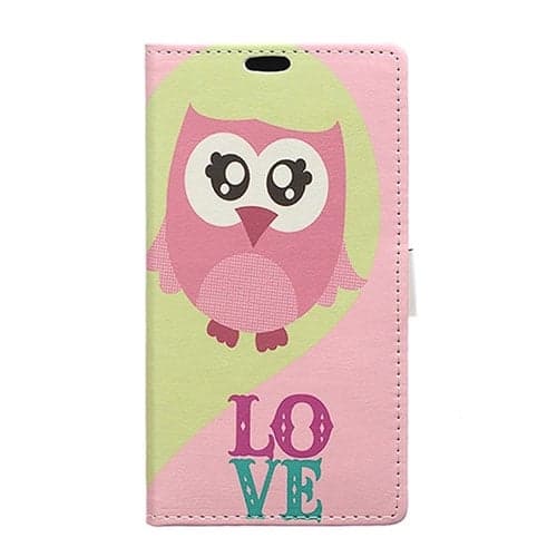 Moberg LG G4s Lær Etui - Rosa Ugle Pink