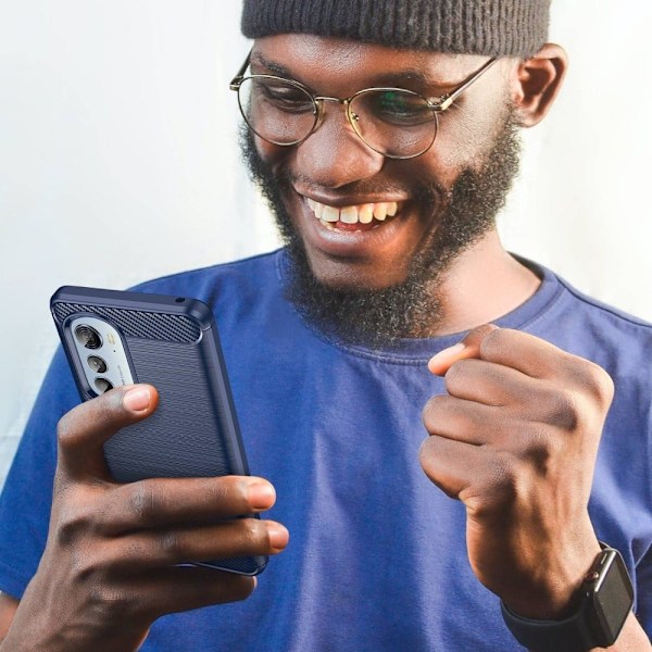 Carbon Flex Motorola Moto Edge 2022 skal - Blå Blå