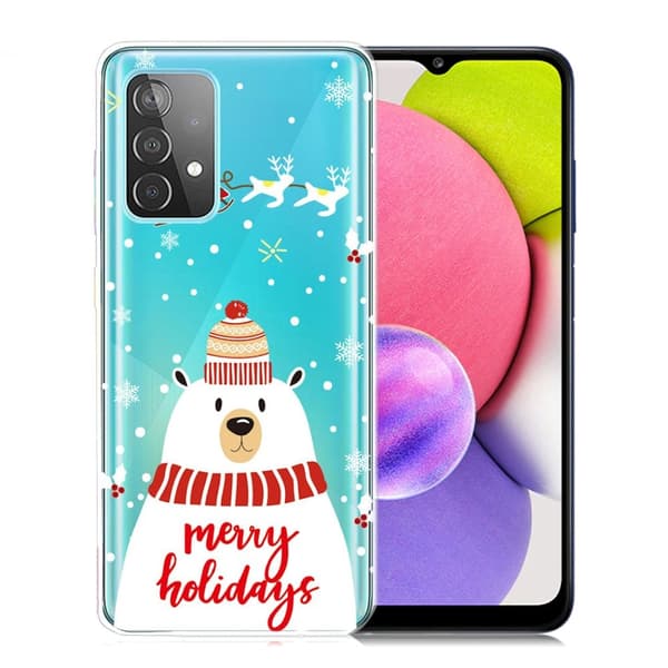 Jule Samsung Galaxy A52 5G / A52 etui - Tørklæde Hvid Bjørn White