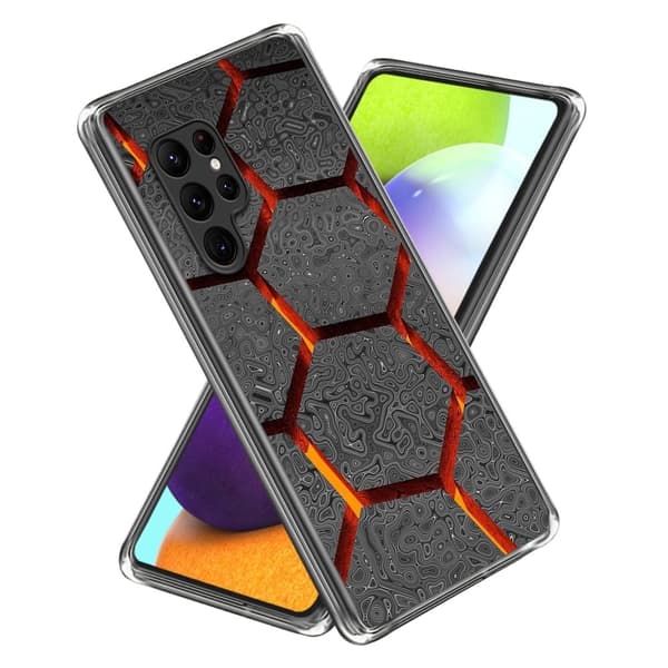Deco Samsung Galaxy S23 Ultra cover - Mørk Geometrisk Black