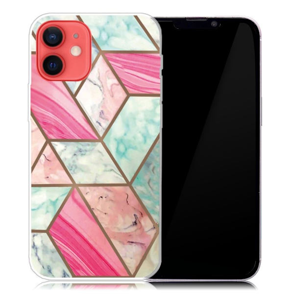 Marble iPhone 13 Mini Suojakotelo - Värikäs Marble Tile Multicolor